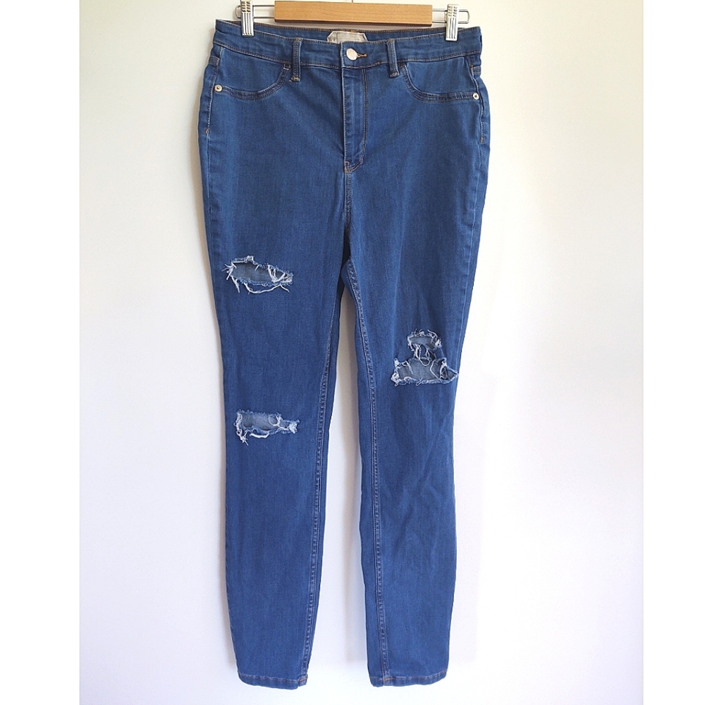 Free People Destroyed Long & Lean Jeggings  Size 31 - Picture 4 of 14